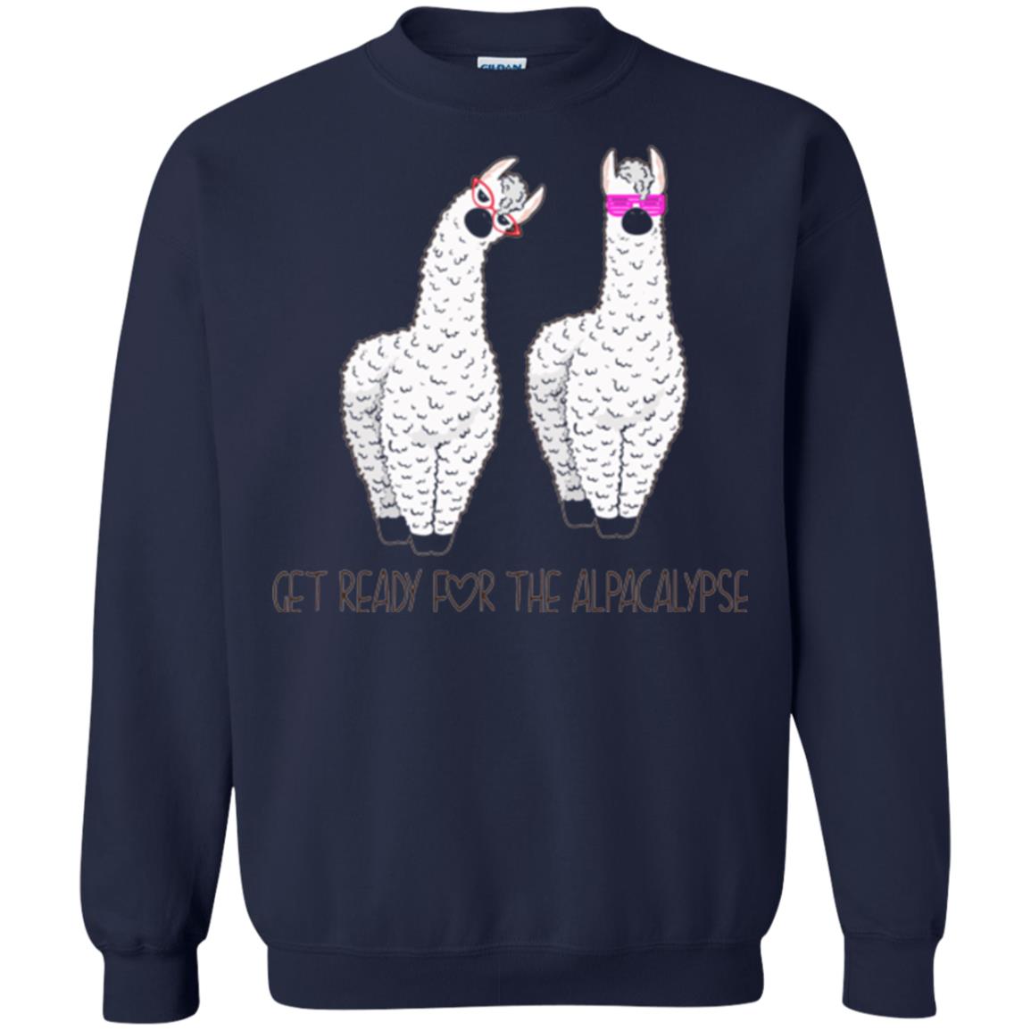 Funny Alpaca T-shirt Get Ready For The Alpacalypse Navy