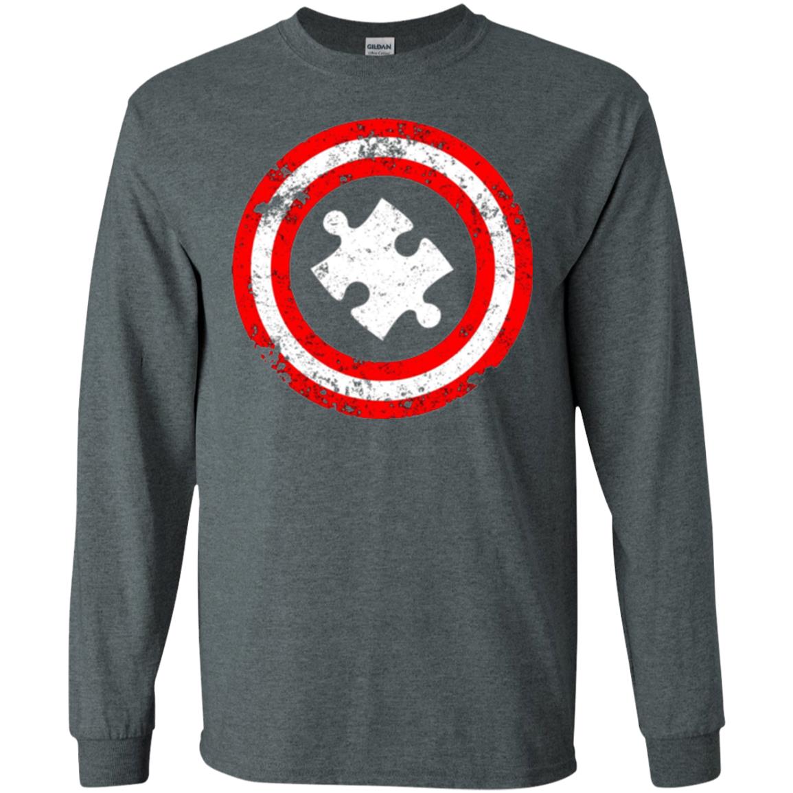 Autism Awareness T-shirt Captain Autism Superhero Dark Heather
