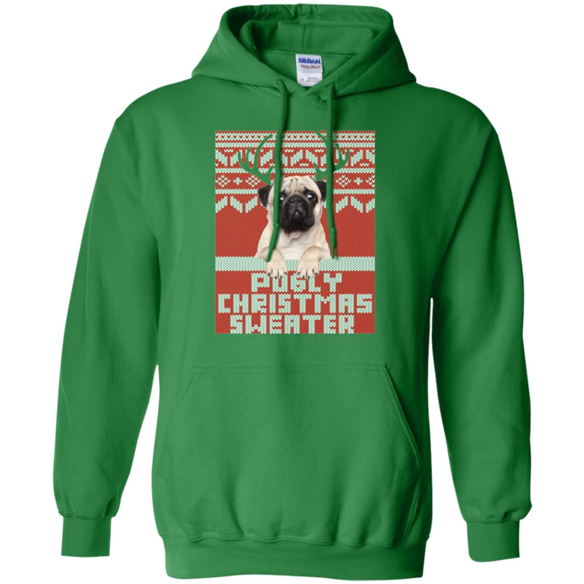 Dog Lovers T-shirt Pugly Christmas Sweater Irish Green