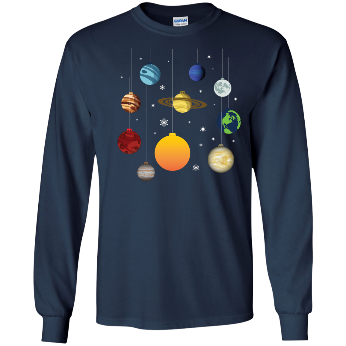Christmas T-shirt Joy To Universe Christmas Navy