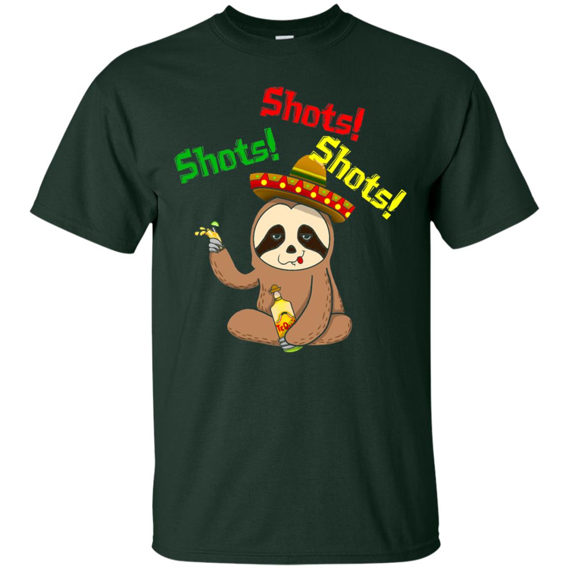 Shots Sloth Cinco De Mayo Tequila T-shirt Forest
