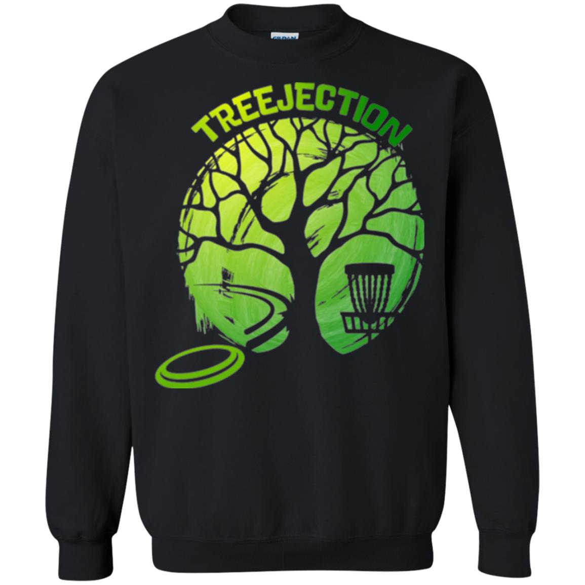 Funny Disc Golf T-shirt Treejection Black