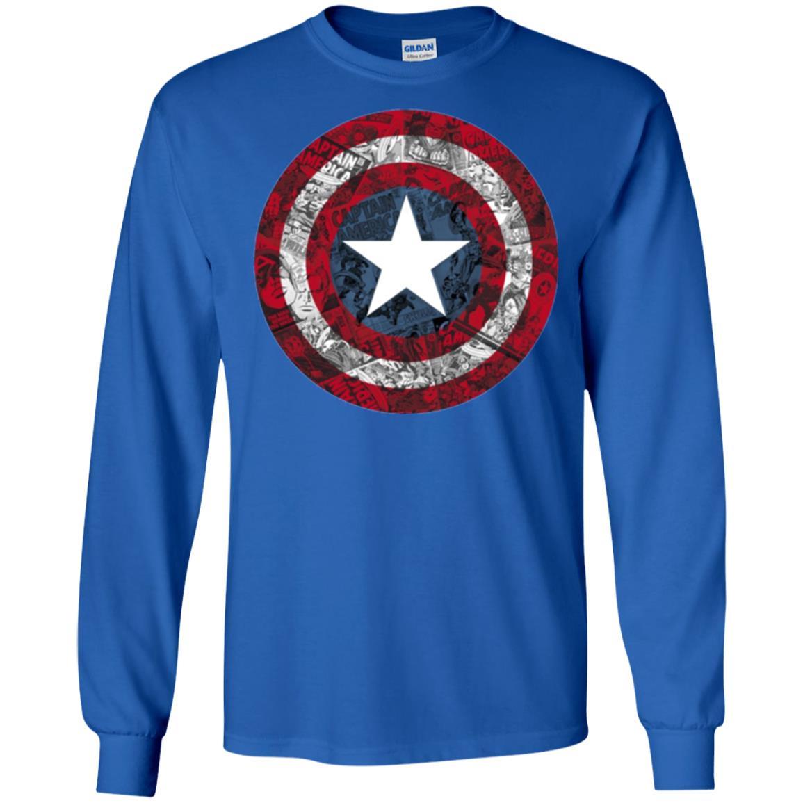 Film T-shirt Captain America Avengers Shield Comic Graphic Royal
