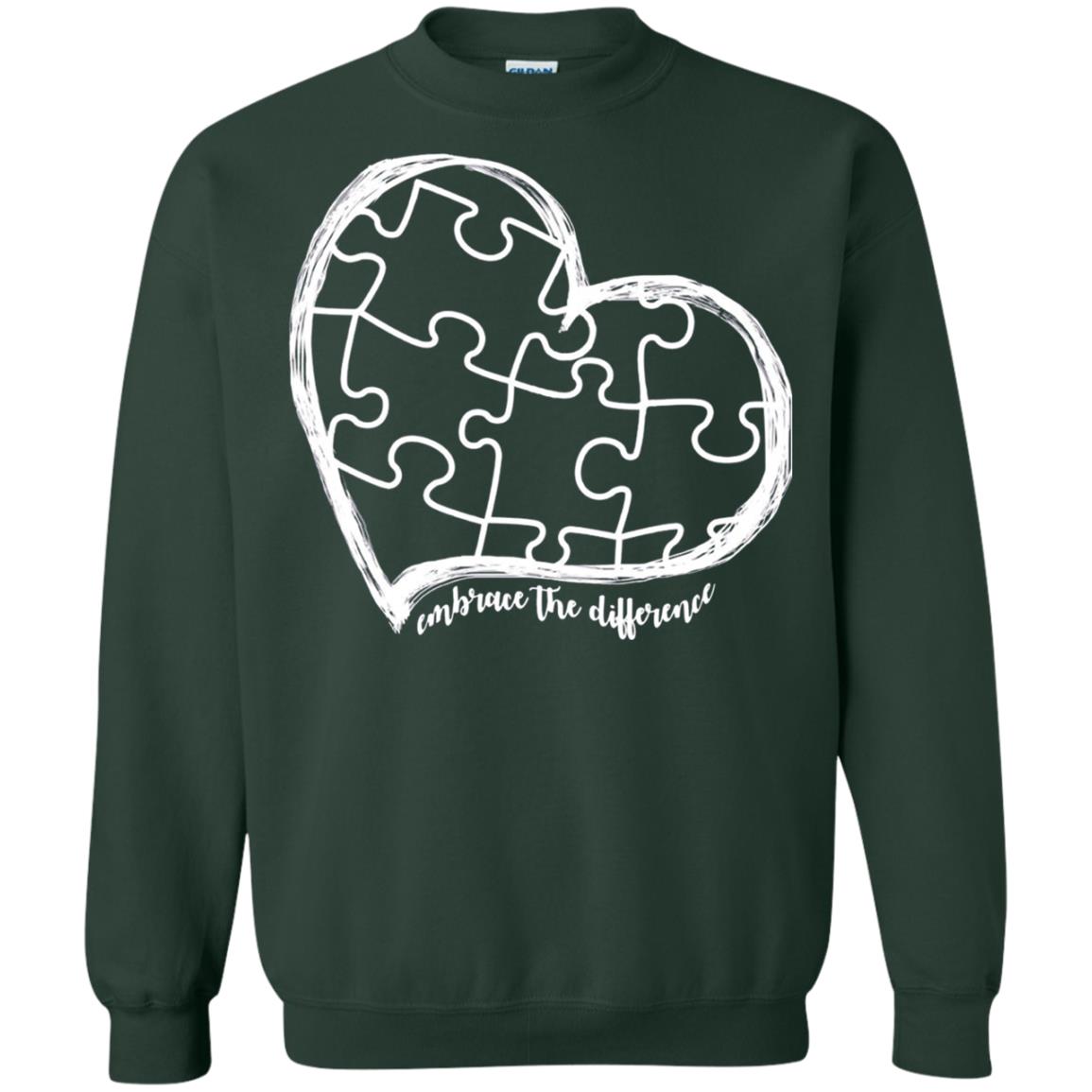 Autism Awareness Embrace Differences Shirt Forest Green