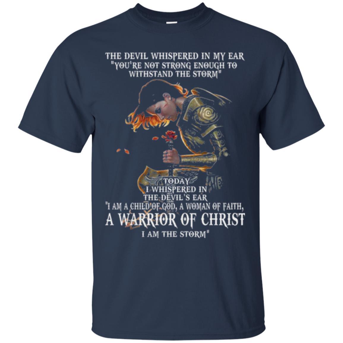 Warrior T-shirt I Am A Child Of God A Woman Of Faith T-shirt Navy