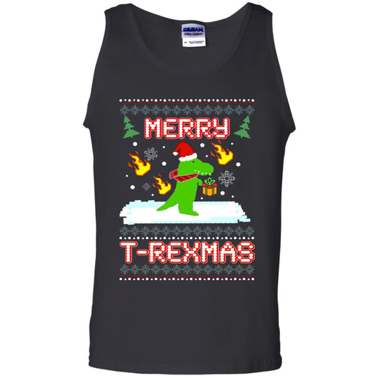 Merry T-rexmas X-mas Dinosaur Saurus Gift Shirt Black