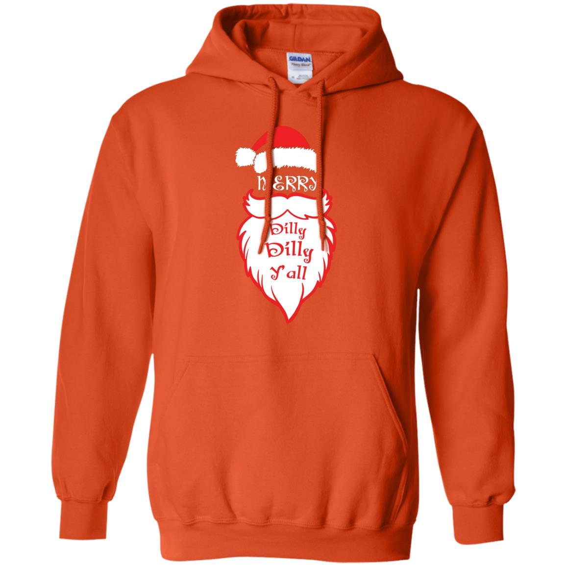 Christmas T-shirt Merry Dilly Dilly Y'all Orange