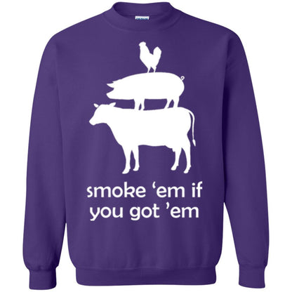Funny Bbq T-shirt Smoke 'em If You Got 'em Purple