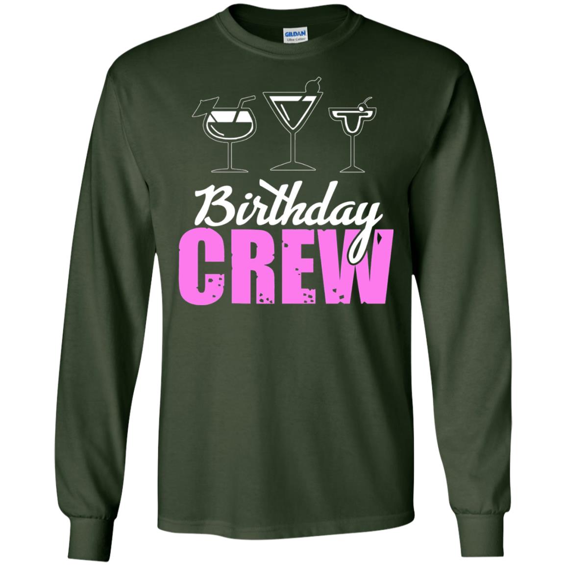 Birthday Crew Funny Girls Birthday Squad T-shirt Forest Green
