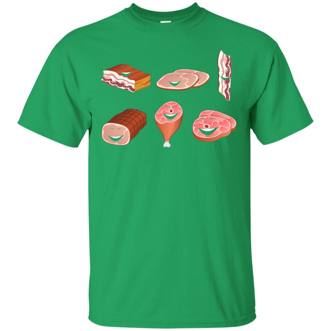 Funny Bbq T-shirt Meat Family Irish Green