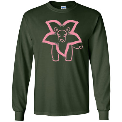 Cartoon T-shirt Flower Lion Outline Graphic Forest Green