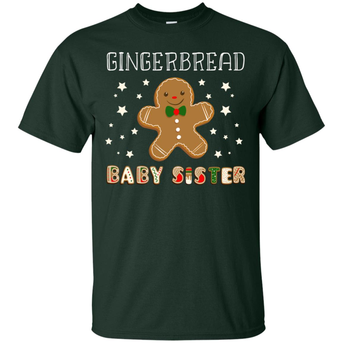 Gingerbread Baby Sister X-mas Gift Family Shirt For Girls Forest