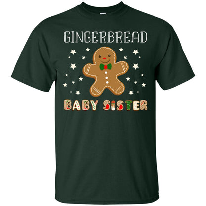 Gingerbread Baby Sister X-mas Gift Family Shirt For Girls Forest