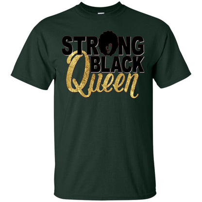 Strong Black Queen Gold Afro Melanin Black Girl Magic T-shirt Forest