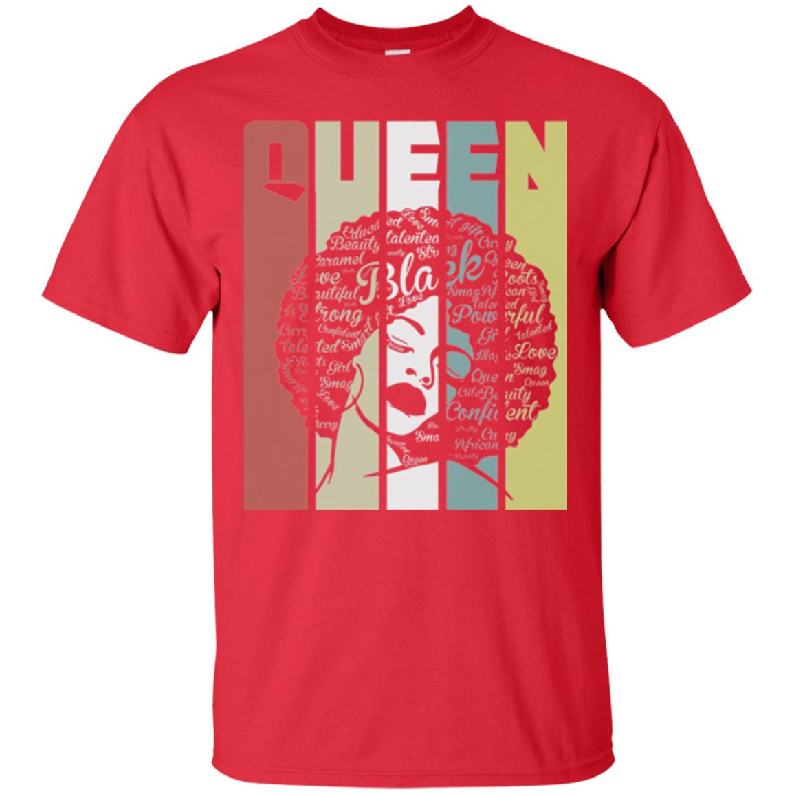 Vintage Retro Strong Black Woman With Natural Hair Afro T-shirt Red
