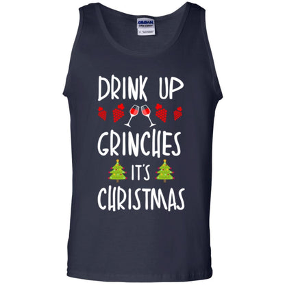 Wine T-shirt Drink Up Grinches It's Christmas Navy