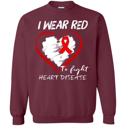 I Wear Red To Fight Heart Disease Shirt Maroon