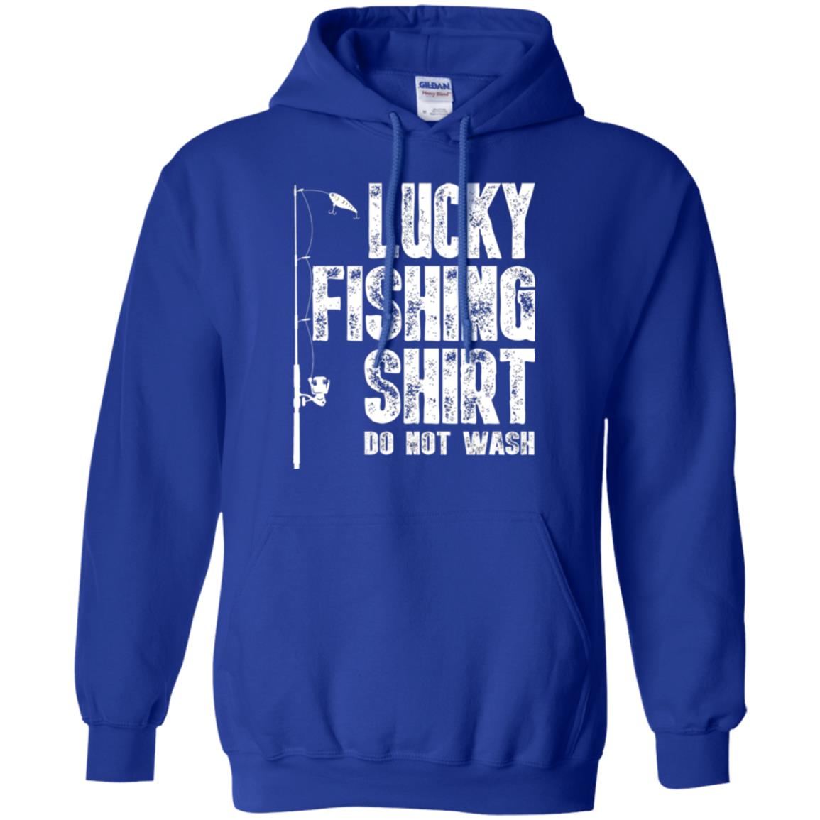 Fisherman T-shirt Lucky Fishing Shirt Do Not Wash Royal