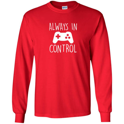Gamer T-shirt Always In Control Video Game Red