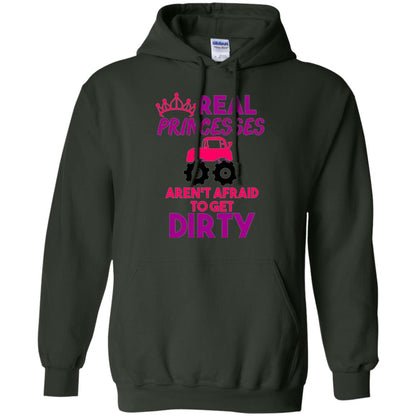 Monster Truck Girl T-shirt Real Princesses Get Dirty Forest Green