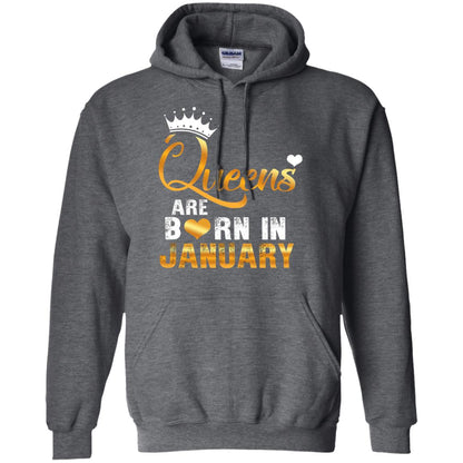 Birthday T-shirt Queens Are Born Iin January Dark Heather