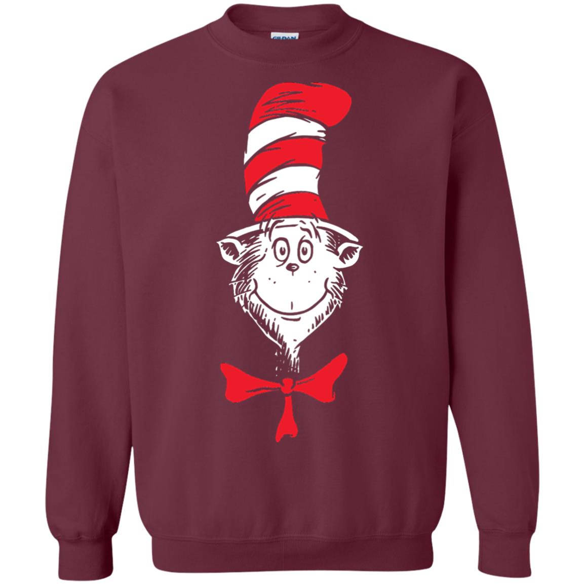 Dr. Seuss The Cat In The Hat Face T-shirt Maroon