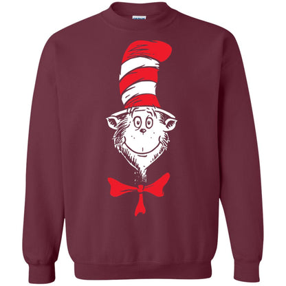 Dr. Seuss The Cat In The Hat Face T-shirt Maroon