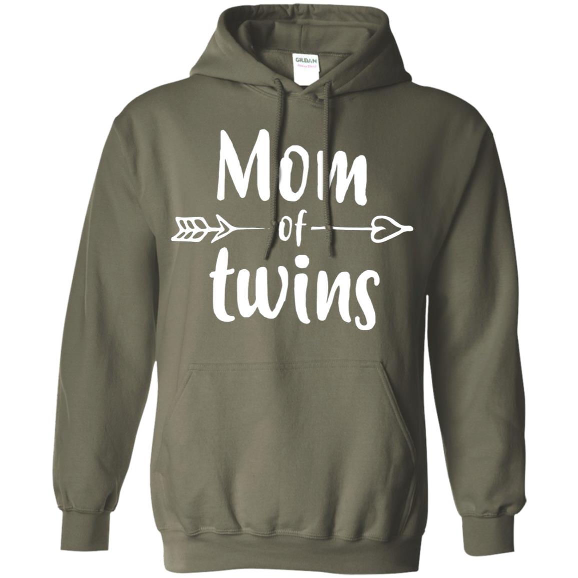 Mom Of Twins Mother's Day Mommy T-shirt Military Green