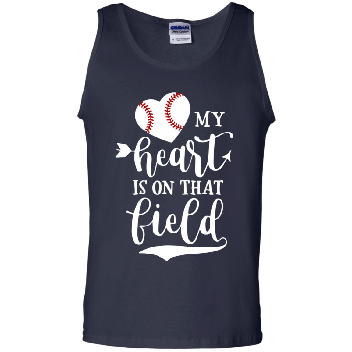 My Heart Is On That Field Softball Mom Shirt Navy