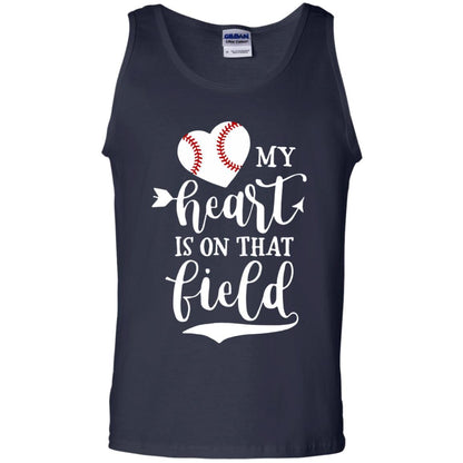 My Heart Is On That Field Softball Mom Shirt Navy