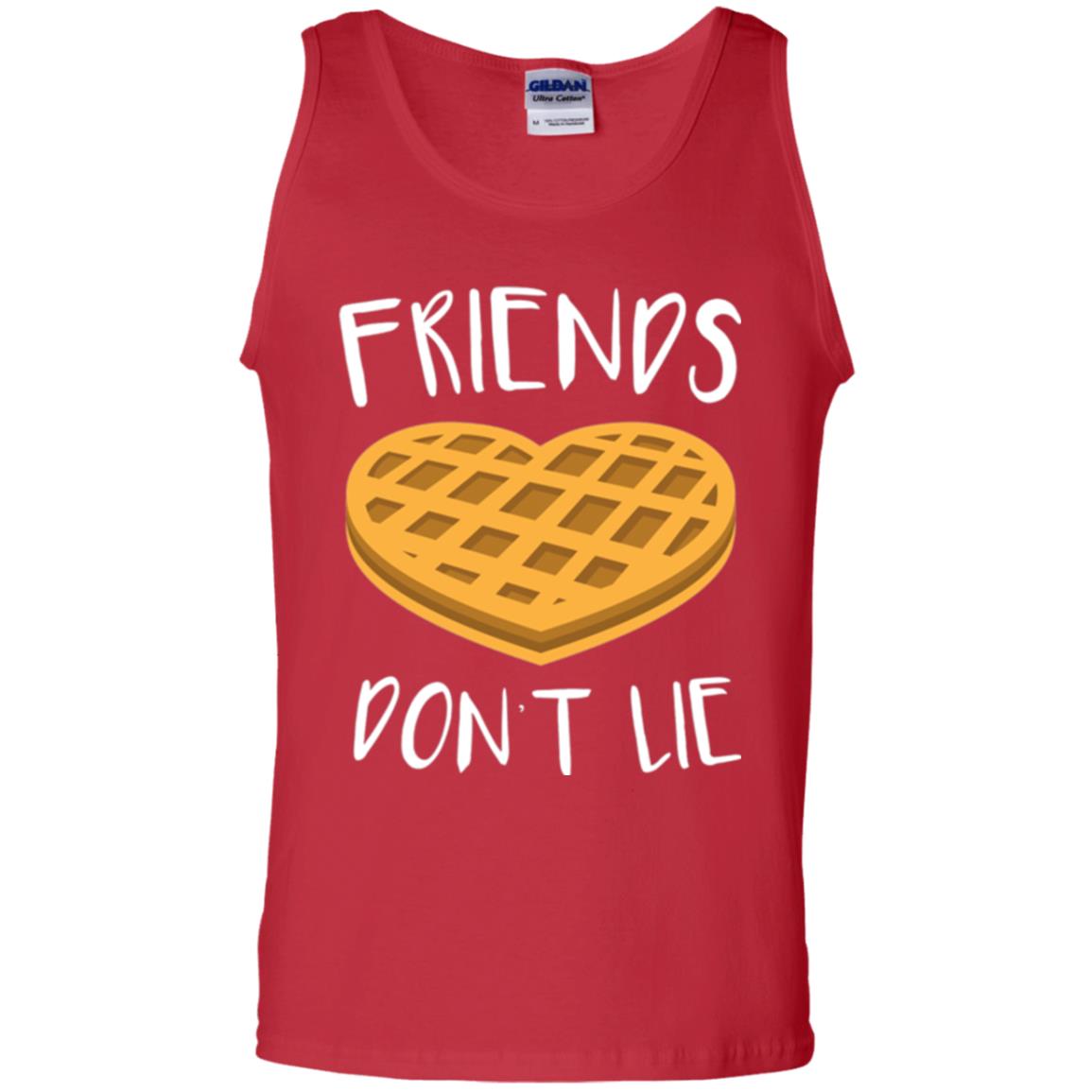 Funny Waffle T-shirt Friends Don_t Lie Red