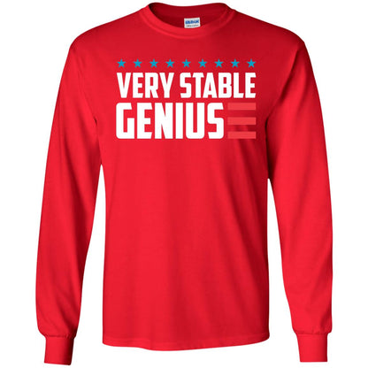 Funny Political T-shirt Very Stable Genius Red