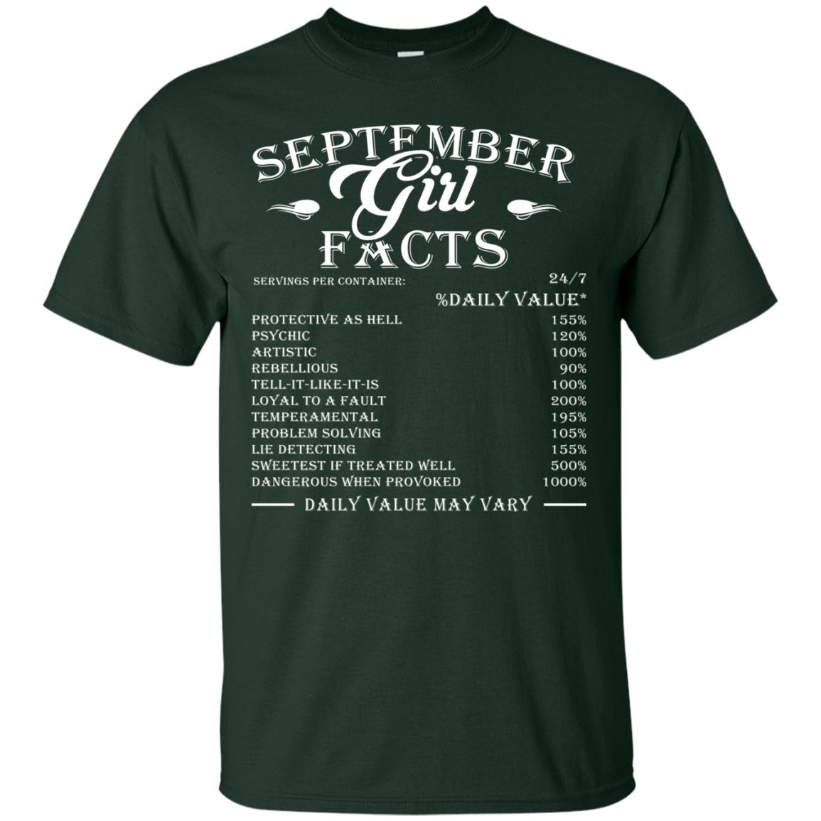 September Girl Facts Facts T-shirt Forest