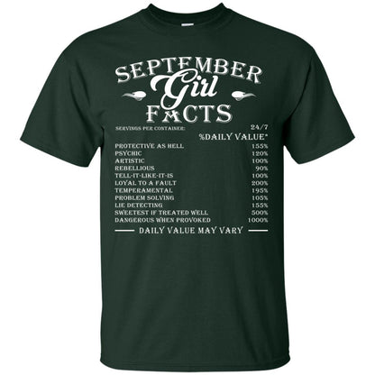 September Girl Facts Facts T-shirt Forest