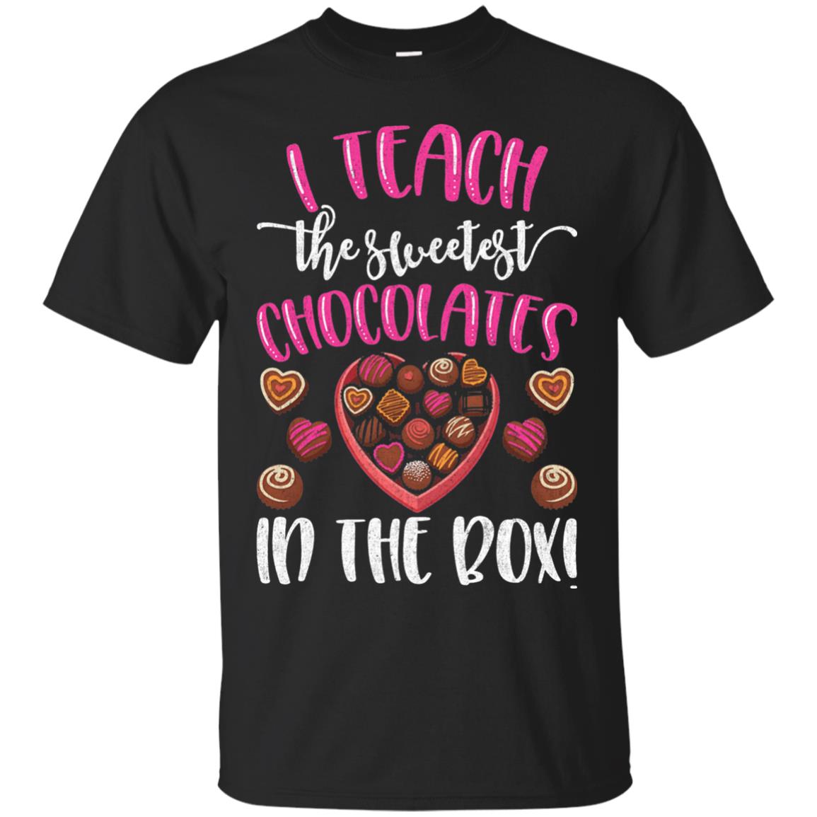 Sweetest Chocolates In The Box Teacher Valentines Day T-shirt Black