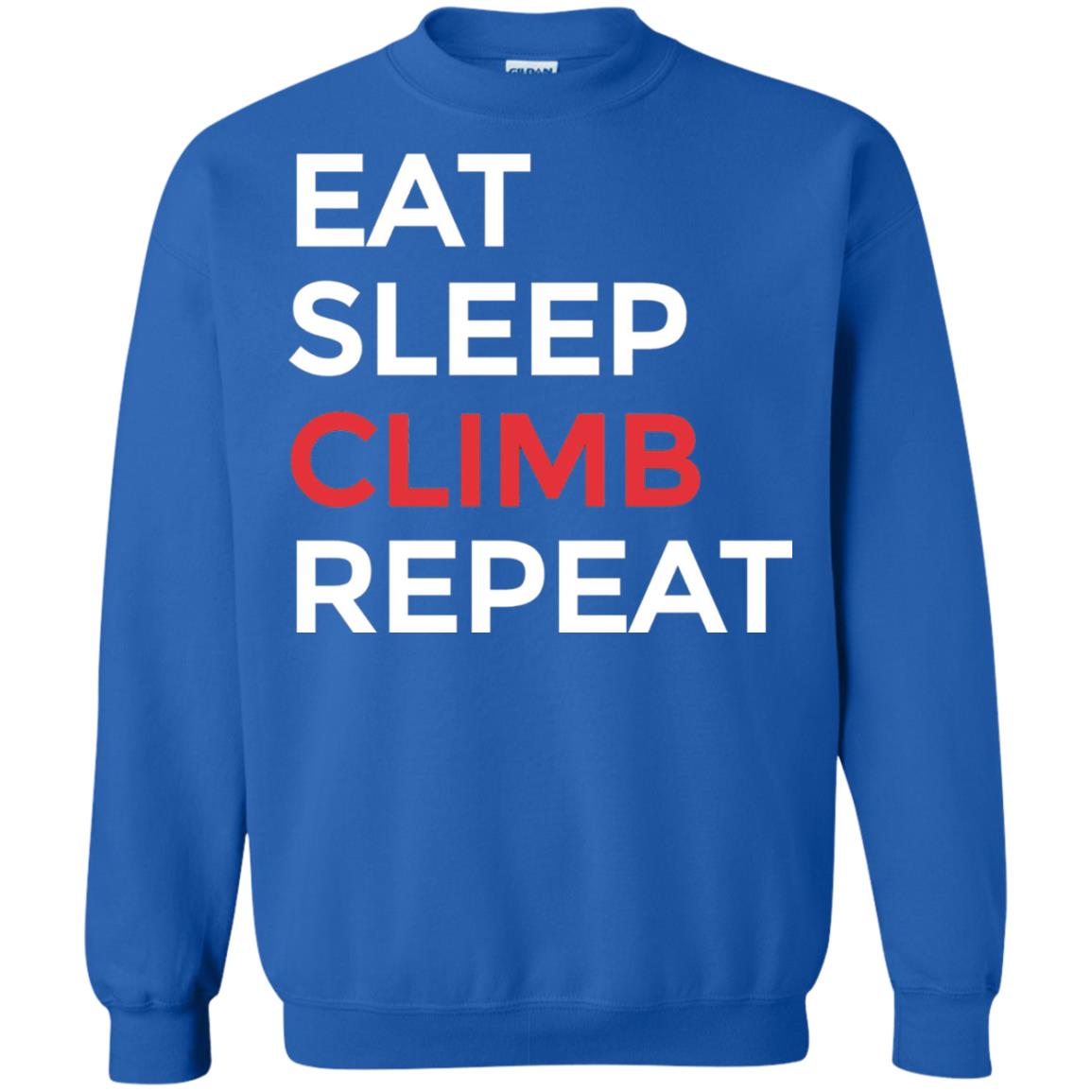 Eat Sleep Climb Repeat Mountain Climber Rock Climbing Shirt Royal