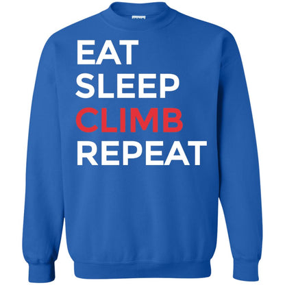 Eat Sleep Climb Repeat Mountain Climber Rock Climbing Shirt Royal