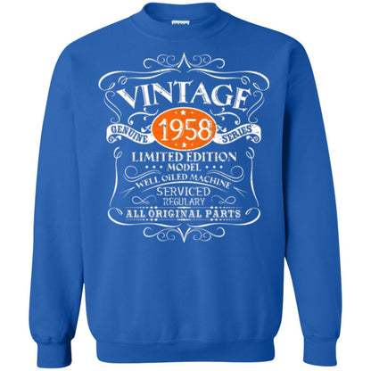 Vintage 60th Birthday T-shirt 1958 All Original Parts Royal