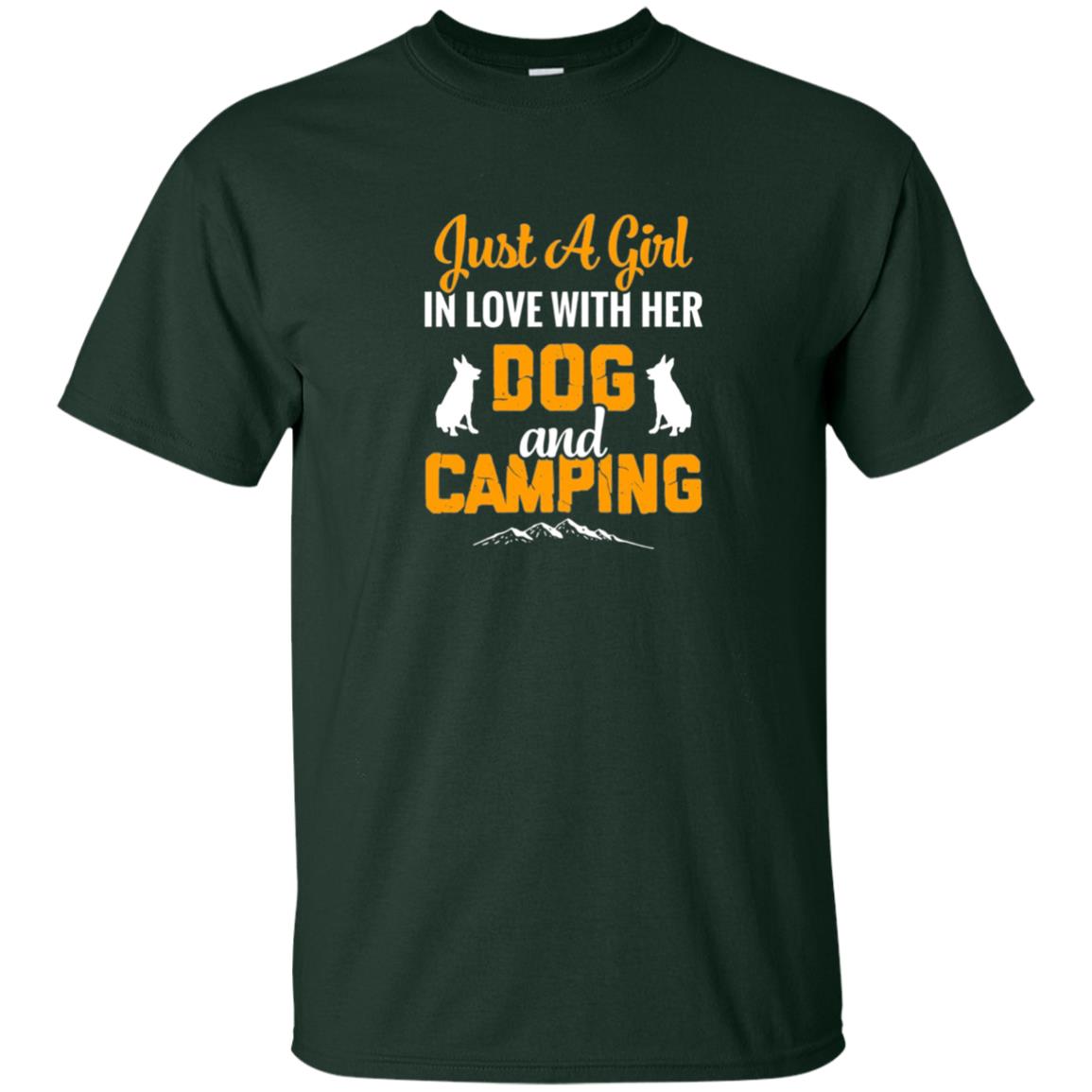 Just A Girl In Love With Her Dog And Camping Dog Lover T-shirt Forest