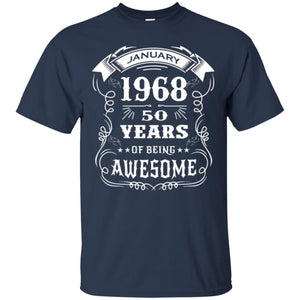 50th Birthday T-shirt Born In January 1968