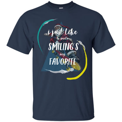 Christmas T-shirt I Just Like To Smile Smiling My Favorite Navy