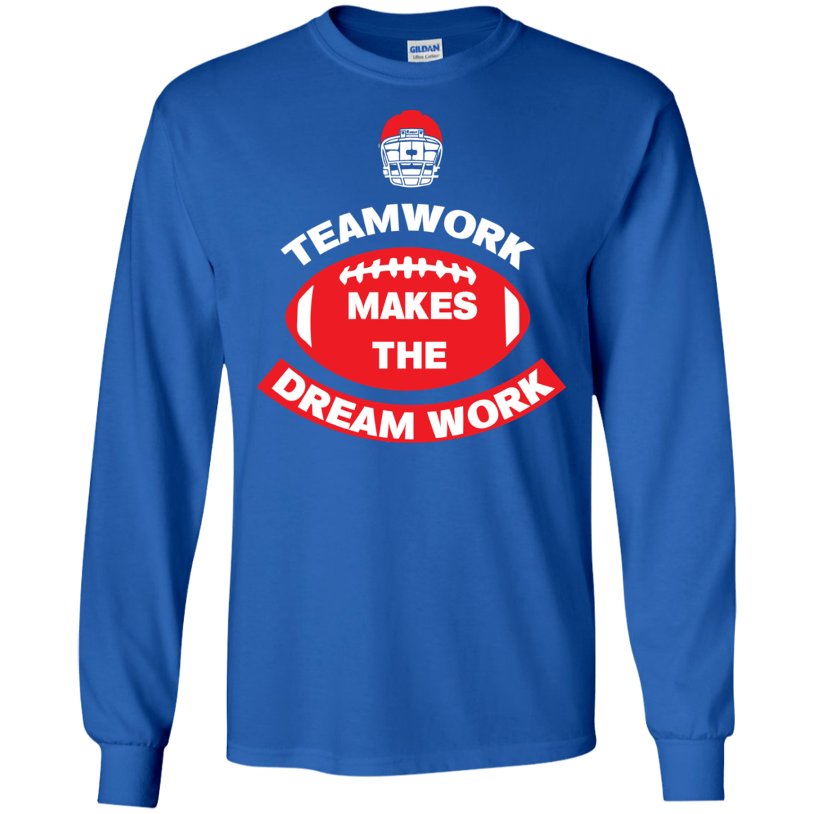 Football T-shirt TeamWork Makes The Dreamwork Royal