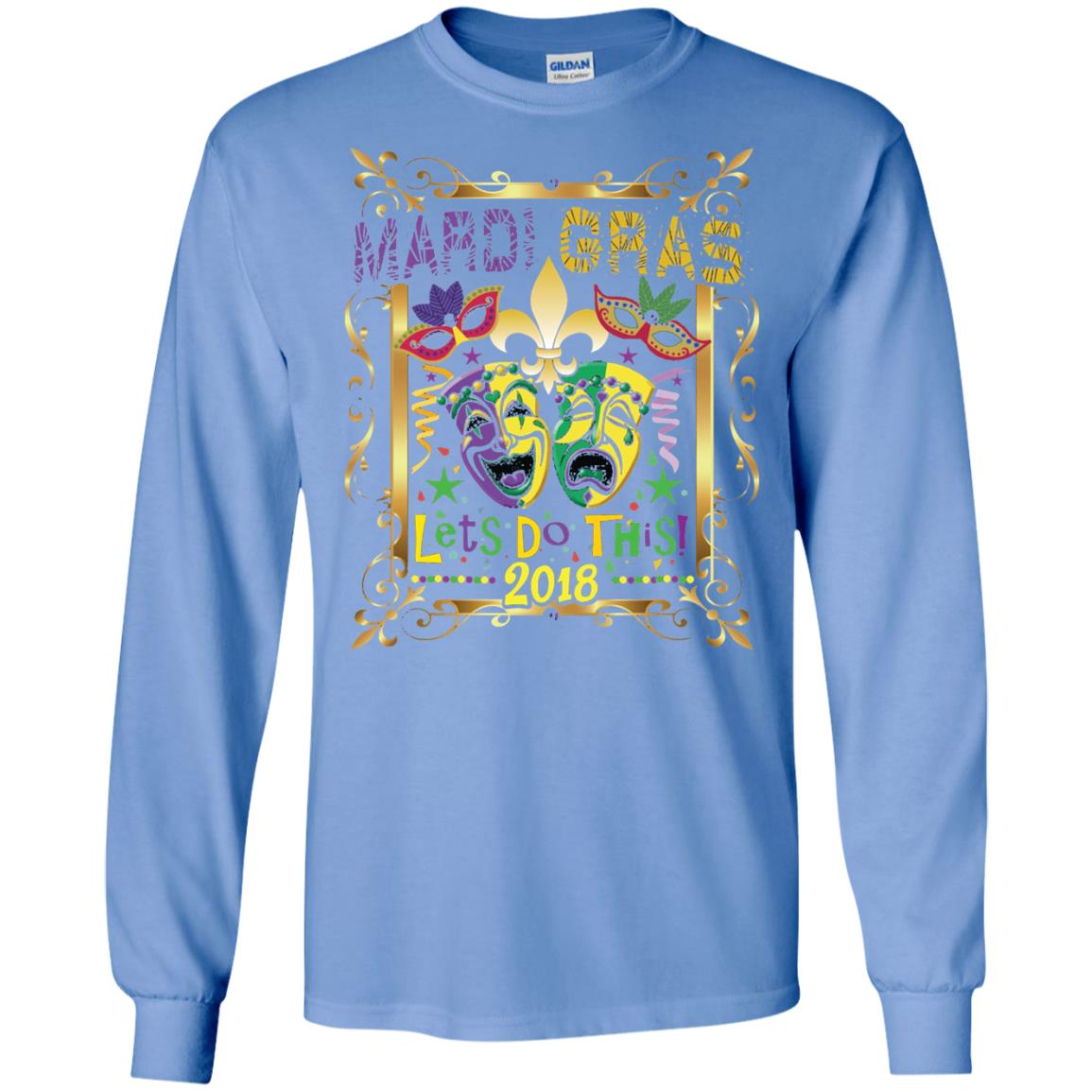 Fleur Symbol New Orleans Parade Mardi Gras T-shirt Carolina Blue