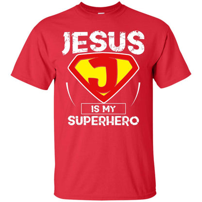 Jesus Is My Superhero Christian Movie Fan T-shirt Red
