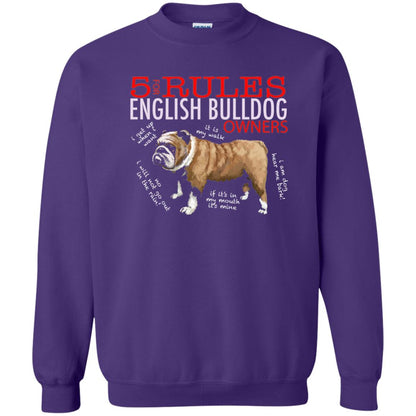 5 Rules For English Bulldog Owners Dog Lover Shirt Purple