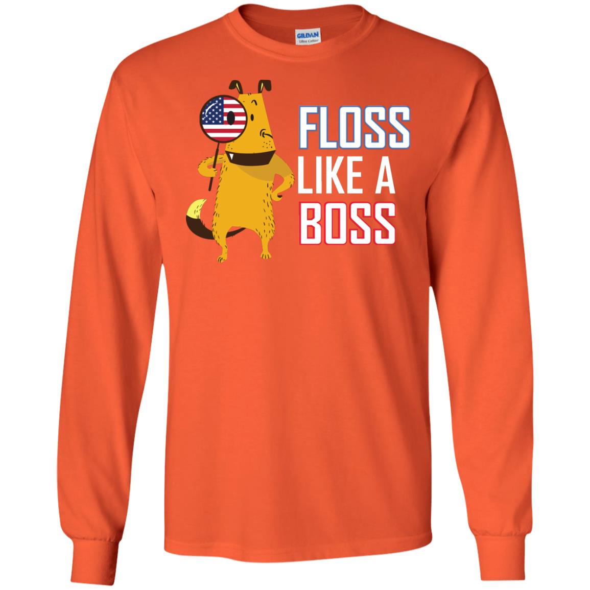 Floss Like A Boss Dog Shirt Orange