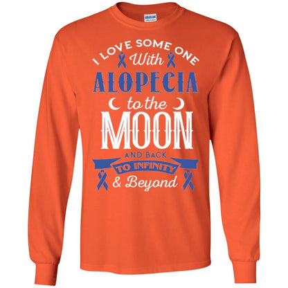Alopecia Awareness T-shirt Love Someone With Alopecia To The Moon Orange