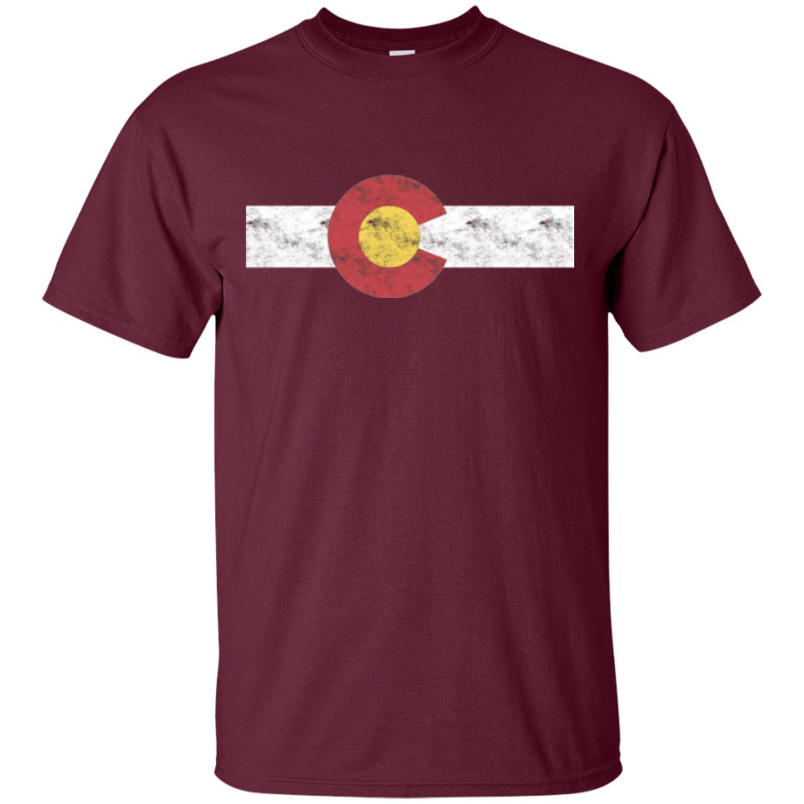 Colorado State Flag T-shirt Patriotic Colorado Day Maroon