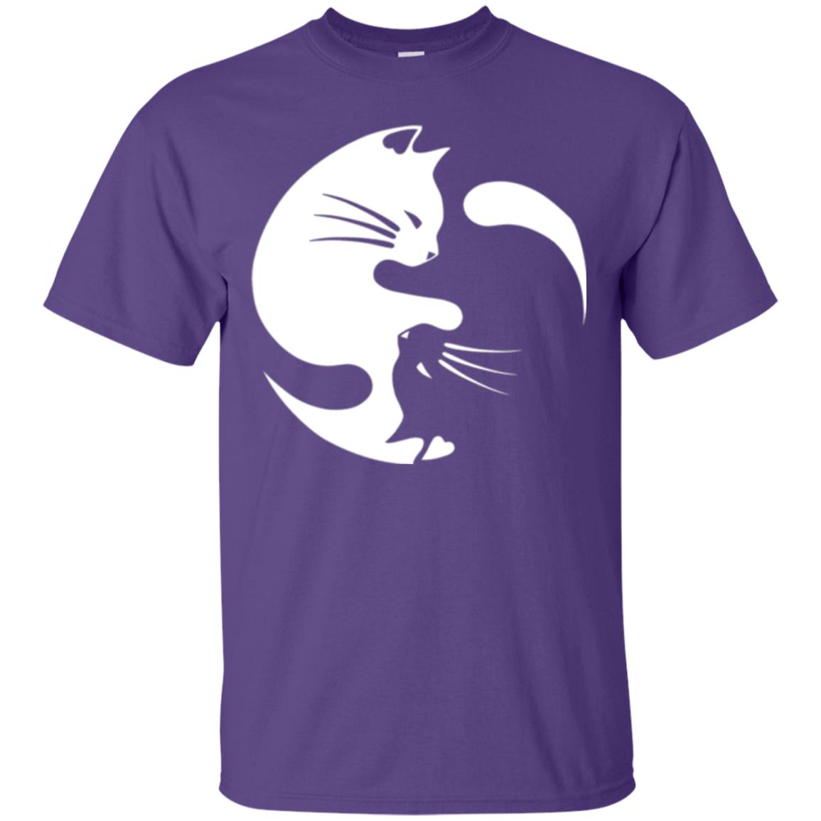 Ying Yang Cat T-shirt Purple