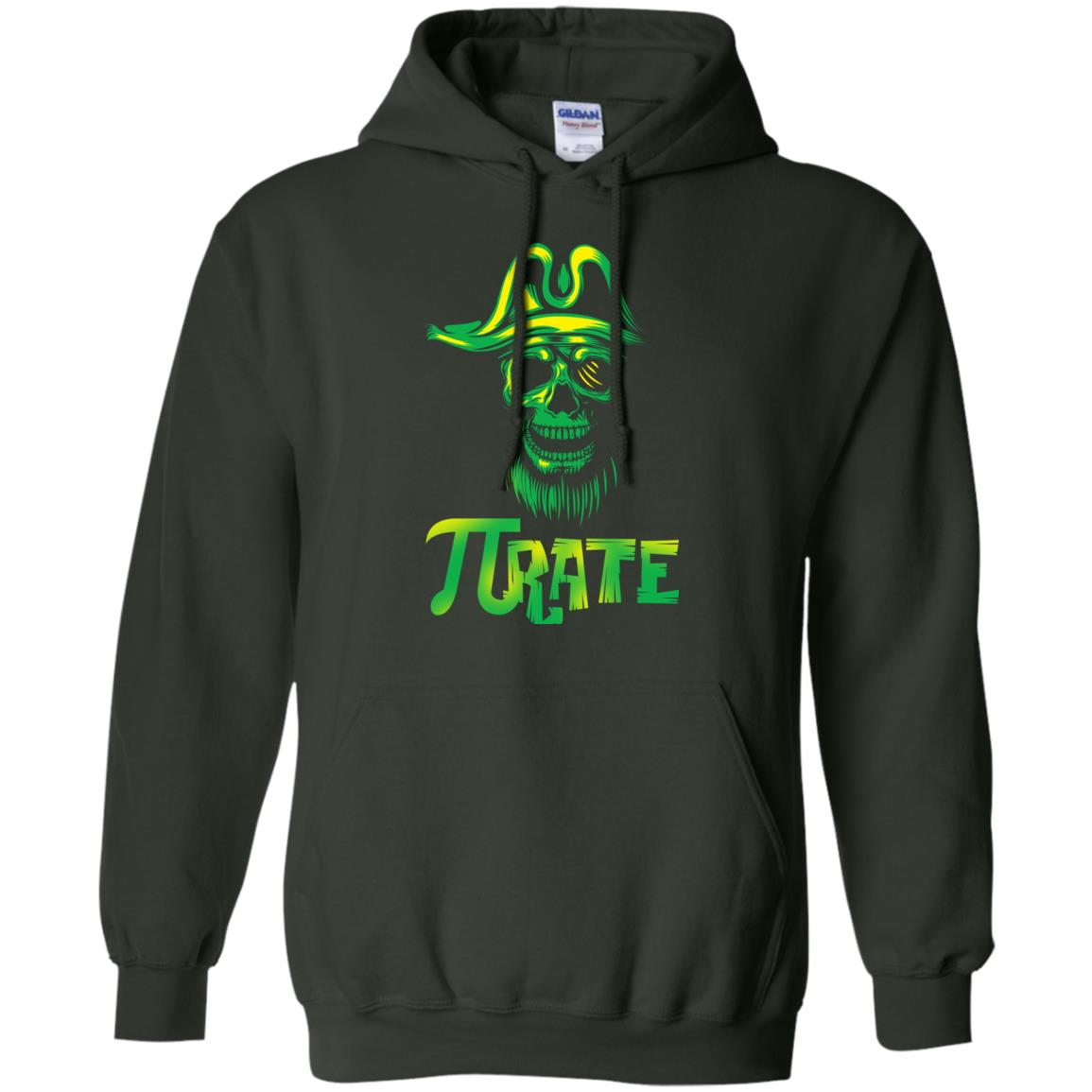Pi Day T-shirt Funny Pirate Forest Green